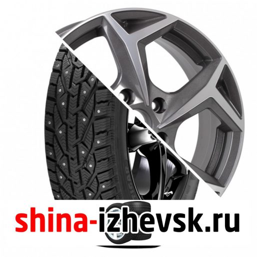 Колесо в сборе Tigar Ice 205/55 R16 T 94 + RST R066 6.5xR16 5×114.3 ET50 DIA66.1 Серый с алмазной проточкой в Ижевске